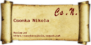 Csonka Nikola névjegykártya