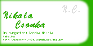 nikola csonka business card
